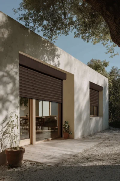 Néolite pan coupé 8019 maison enduit